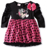 Disney Girls 2-6X Minnie Mouse Diva Twofer Sleeve Dress Disney Girls 2-6X Minnie Mouse Diva Twofer Sleeve Dress