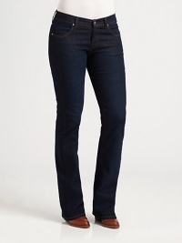 These indigo-hued jeans feature classic metal rivets and beloved stitch details. They will comfortably hug your curves, thanks to a hint of stretch. Button closureZip flyBelt loopsFront and back pocketsInseam, about 36Rise, about 981% cotton/17% polyester/2% elastaneMachine washMade in USA These indigo-hued jeans feature classic metal rivets and beloved stitch details. They will comfortably hug your curves, thanks to a hint of stretch. Button closureZip flyBelt loopsFront and back pocketsInseam, about 36Rise, about 981% cotton/17% polyester/2% elastaneMachine washMade in USA
