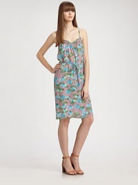 Artful florals highlight woven silk in this easy-fit sheath finished with delicate shirring at the neck and a waist-accentuating self-belt.Spaghetti strapsV necklineSelf-beltAbout 24 from natural waistSilkDry cleanMade in USA of imported fabricModel shown is 5'10 (177cm) wearing US size Small. Artful florals highlight woven silk in this easy-fit sheath finished with delicate shirring at the neck and a waist-accentuating self-belt.Spaghetti strapsV necklineSelf-beltAbout 24 from natural waistSilkDry cleanMade in USA of imported fabricModel shown is 5'10 (177cm) wearing US size Small.
