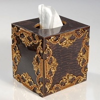 Elegant bathroom accessories for the traditional home, hand-enameled with smokey topaz crystals and gilded gold accents. Elegant bathroom accessories for the traditional home, hand-enameled with smokey topaz crystals and gilded gold accents.