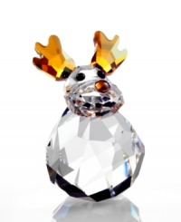 Inspired by the famous Rudolph, this playful reindeer sparkles in clear crystal with a Crystal Copper nose and horns. With a specially designed base, this adorable creation rocks gently back and forth at the touch of your hand. The perfect companion for the Rocking Angel and Rocking Snowman! Inspired by the famous Rudolph, this playful reindeer sparkles in clear crystal with a Crystal Copper nose and horns. With a specially designed base, this adorable creation rocks gently back and forth at the touch of your hand. The perfect companion for the Rocking Angel and Rocking Snowman!