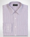 Simple stripes give this dress shirt from Lauren by Ralph Lauren an elegant finish for your dress wardrobe.