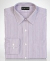 Simple stripes give this dress shirt from Lauren by Ralph Lauren an elegant finish for your dress wardrobe.