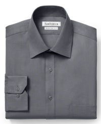 Add a bold tie to this subtly refined Van Heusen dress shirt for a powerful statement in the boardroom. Add a bold tie to this subtly refined Van Heusen dress shirt for a powerful statement in the boardroom.