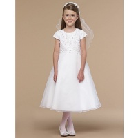 Us Angels Plus Size Girls White Communion Dress 12.5 Us Angels Plus Size Girls White Communion Dress 12.5