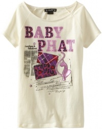 Baby Phat - Kids Girls 7-16 Logo Tee Wiht Foil, Cream, Large Baby Phat - Kids Girls 7-16 Logo Tee Wiht Foil, Cream, Large