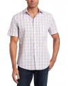 Perry Ellis Men's Short Sleeve Roadmap Plaid Woven Shirt