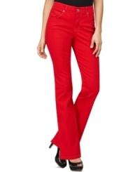 Bandolino's classic bootcut-leg jeans get modernized in a new colored wash. Wear them with anything from a bright tee to a graphic printed blouse! Bandolino's classic bootcut-leg jeans get modernized in a new colored wash. Wear them with anything from a bright tee to a graphic printed blouse!