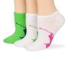 Ralph Lauren women's socks Big Pony cotton no show white/green 3pairs