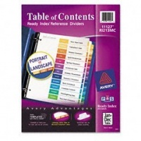 Avery Ready Index Table of Contents Dividers, 12-Tab, January - December, 1 Set (11127) Avery Ready Index Table of Contents Dividers, 12-Tab, January - December, 1 Set (11127)