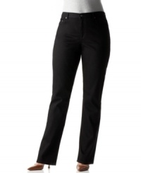 Distinguished by a sleek silhouette with a chic straight leg, Lauren by Ralph Lauren's iconic plus size jean is designed in stretch denim for comfort and a flattering fit. Distinguished by a sleek silhouette with a chic straight leg, Lauren by Ralph Lauren's iconic plus size jean is designed in stretch denim for comfort and a flattering fit.