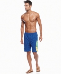 Catch the wave. Pops of color will keep you as stylish as you are comfortable in these swim trunks from Nike. Catch the wave. Pops of color will keep you as stylish as you are comfortable in these swim trunks from Nike.