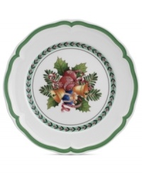 Dress up French Garden dinnerware for the holidays with the festively adorned French Garden Noel accent plate from Villeroy & Boch. A scalloped edge and delicate holly trim complete a beautiful Christmastime table. Dress up French Garden dinnerware for the holidays with the festively adorned French Garden Noel accent plate from Villeroy & Boch. A scalloped edge and delicate holly trim complete a beautiful Christmastime table.