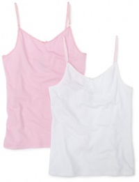 Calvin Klein Girls 7-16 2 Pack Cami,White And Pink,XL(16/18) Calvin Klein Girls 7-16 2 Pack Cami,White And Pink,XL(16/18)