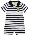 Carter's Dad's MVP Stripe Polo Romper WHITE 6 Mo