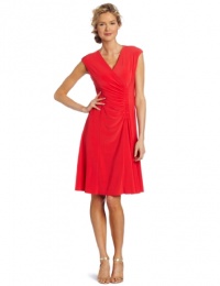 Evan Picone Women's Mj Cap Sleeve Side Casing Dress