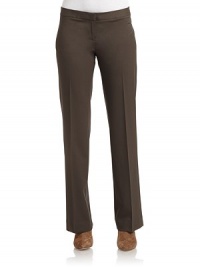THE LOOKBanded waistZip fly with slide tab closureBack welt pocketsTHE FITRise, about 9Inseam, about 30THE MATERIALVirgin wool/elastaneCARE & ORIGINDry cleanImportedModel shown is 5'9 (175cm) wearing US size 4. THE LOOKBanded waistZip fly with slide tab closureBack welt pocketsTHE FITRise, about 9Inseam, about 30THE MATERIALVirgin wool/elastaneCARE & ORIGINDry cleanImportedModel shown is 5'9 (175cm) wearing US size 4.