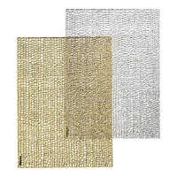 Metallic foil printing creates a shimmering finish on these festive placemats, a glamourous accent for any table. Metallic foil printing creates a shimmering finish on these festive placemats, a glamourous accent for any table.