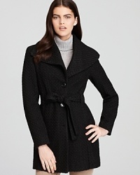 This classic yet modern Calvin Klein coat is a great wardrobe staple. The traditional mid-length and optional belt are just the type of details you'll adore season after season. This classic yet modern Calvin Klein coat is a great wardrobe staple. The traditional mid-length and optional belt are just the type of details you'll adore season after season.