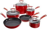 Circulon Contempo Red Dishwasher Safe Nonstick 10-Piece Cookware Set Circulon Contempo Red Dishwasher Safe Nonstick 10-Piece Cookware Set