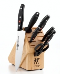 This cutlery set is crafted to give you every edge when it comes to cooking. The perfect union of classic style and modern cutting technology, each ultra-sharp blade is stamped from a single piece of stainless steel, lending its ultra-sharp edge to virtually any kitchen task. Lifetime warranty. This cutlery set is crafted to give you every edge when it comes to cooking. The perfect union of classic style and modern cutting technology, each ultra-sharp blade is stamped from a single piece of stainless steel, lending its ultra-sharp edge to virtually any kitchen task. Lifetime warranty.