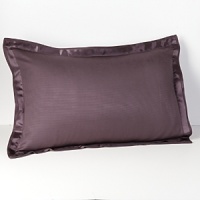 Soft and seductive ottoman striped sham trimmed with a 1.25 silk flange. Soft and seductive ottoman striped sham trimmed with a 1.25 silk flange.
