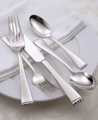 Pearl-inspired beading accents the straight tips of angular utensils. Polished to a mirror-like sheen, the Classic Pearl 5-piece place settings grace tabletops with ladylike sophistication. Pearl-inspired beading accents the straight tips of angular utensils. Polished to a mirror-like sheen, the Classic Pearl 5-piece place settings grace tabletops with ladylike sophistication.