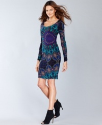 A bold, jewel-hued exotic print elevates INC's jersey dress to fashionable new heights. Chandelier earrings give this look extra global-glam appeal. A bold, jewel-hued exotic print elevates INC's jersey dress to fashionable new heights. Chandelier earrings give this look extra global-glam appeal.
