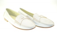 TOD'S Women's Monet Mocassino Leather White Moccasins Sz 41 0R32B001 TOD'S Women's Monet Mocassino Leather White Moccasins Sz 41 0R32B001