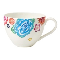 Bright, cheerful blooms decorate this premium bone-china tea cup from Villeroy & Boch. Mix it and match it with other pieces in the collection for endless creative combinations. Bright, cheerful blooms decorate this premium bone-china tea cup from Villeroy & Boch. Mix it and match it with other pieces in the collection for endless creative combinations.