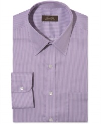 With visible texture, this Tasso Elba dress shirt adds an extra dimension to any suit. With visible texture, this Tasso Elba dress shirt adds an extra dimension to any suit.