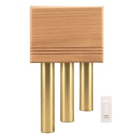 Heath Zenith SL-6186-C Wireless Door Chime Kit with Satin Brass Tubes, Solid Oak Natural Finish Heath Zenith SL-6186-C Wireless Door Chime Kit with Satin Brass Tubes, Solid Oak Natural Finish