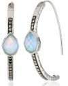 Judith Jack Waterfall Sterling Silver, Marcasite, Blue Opal Hoop Earrings