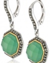 Judith Jack Mini Octagons Sterling Silver, Chalcedony and Marcasite Drop Earrings