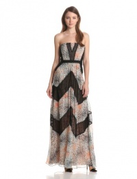 BCBGMAXAZRIA Women's Elle Print and Lace Blocked Halter Dress, Powder Combo, 6 BCBGMAXAZRIA Women's Elle Print and Lace Blocked Halter Dress, Powder Combo, 6