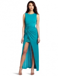 BCBGMAXAZRIA Women's Ariel Draped Long Stud Detail Gown, Jade, Small BCBGMAXAZRIA Women's Ariel Draped Long Stud Detail Gown, Jade, Small