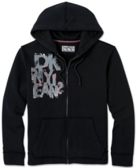 Scribble style: DKNY Jeans tags this season's zip-up hoodie with a graffiti-look logo. Scribble style: DKNY Jeans tags this season's zip-up hoodie with a graffiti-look logo.