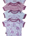 Calvin Klein ~ 5 Pk. Shades of Purple Floral Prints ~ Onesies 3-6 Months