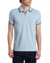 Calvin Klein Jeans Men's Cool Hand Pique Polo, Blue Fog, X-Large