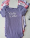 Calvin Klein ~ 5 Pk. PINK & PURPLE Floral Prints ~ Infant Bodysuit Onesies 0-3 Months