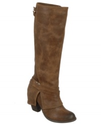 Get some height. The Latitude Too Tall boots by Fergie rise tall and proud and feature a cuff over the heel. Put them on and get going! Get some height. The Latitude Too Tall boots by Fergie rise tall and proud and feature a cuff over the heel. Put them on and get going!