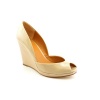 Michael Kors Vail Peep Toe Wedges Shoes Beige Womens