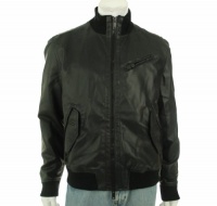 DKNY Faux Leather Bomber Jacket Black LG DKNY Faux Leather Bomber Jacket Black LG