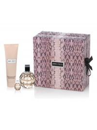 To pay tribute to elegant women, Jimmy Choo introduces this amazing gift set featuring a 3.3 oz. Eau de Parfum, a 5 oz. Perfumed Body Lotion, and a 0.17 oz. Eau de Parfum miniature.