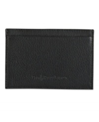 Ideal for those who prefer to travel light, this pebbled leather card case provides sleek storage for essential cards and bills. Ideal for those who prefer to travel light, this pebbled leather card case provides sleek storage for essential cards and bills.