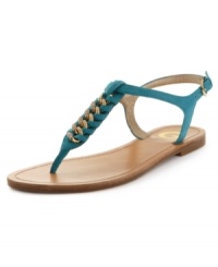 A decorative embellished braid dresses up these G by GUESS sandals. Slip on the Sisky flats for a look that's sleek and sophisticated. A decorative embellished braid dresses up these G by GUESS sandals. Slip on the Sisky flats for a look that's sleek and sophisticated.