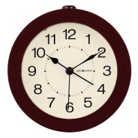 DecoMates Non-Ticking Silent Wall and Desk Alarm Clock, Small, Timeless, Brown DecoMates Non-Ticking Silent Wall and Desk Alarm Clock, Small, Timeless, Brown