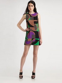 Mod is back in a big way thanks to this shift with a boldly vibrant geometric pattern.Round neckSleevelessConcealed back zipperAbout 15 from natural waistSilkMade in ItalyDry clean Model shown is 5'11½ (181cm) wearing US size 4. Mod is back in a big way thanks to this shift with a boldly vibrant geometric pattern.Round neckSleevelessConcealed back zipperAbout 15 from natural waistSilkMade in ItalyDry clean Model shown is 5'11½ (181cm) wearing US size 4.