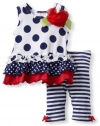 Bonnie Baby Girls Newborn Polka Dot Legging Set