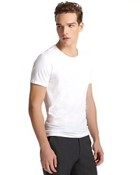 Soft hand, slight stretch layering tee. Crewneck short sleeved. Soft hand, slight stretch layering tee. Crewneck short sleeved.